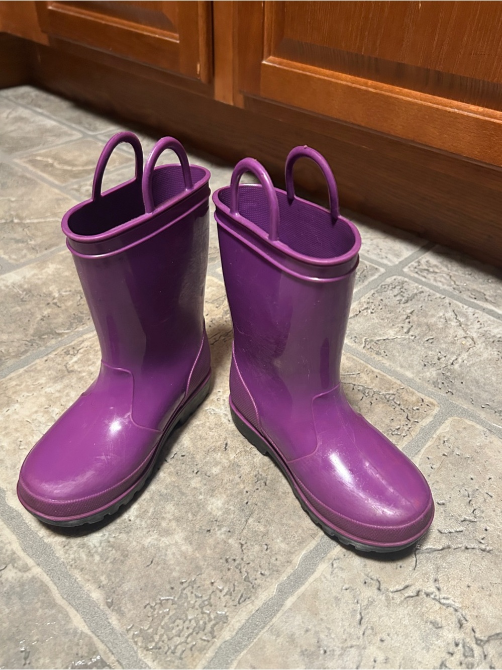 Baffin Kids Purple Waterproof Pull-Handle Rain Boots